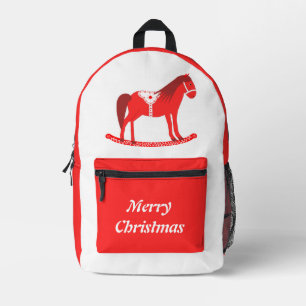 Skandinavisches Weihnachtsrockpferd Custom Bedruckter Rucksack