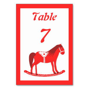 Skandinavisches Weihnachtsrockpferd Custom Tischnummer