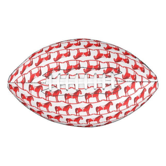 Skandinavisches Weihnachtsrockpferd Gemustert Football (Vorderseite)