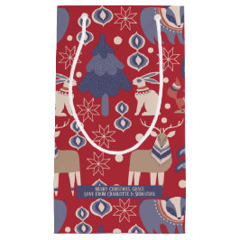 Skandinavisches Weihnachtswald Personalisiert Kleine Geschenktüte