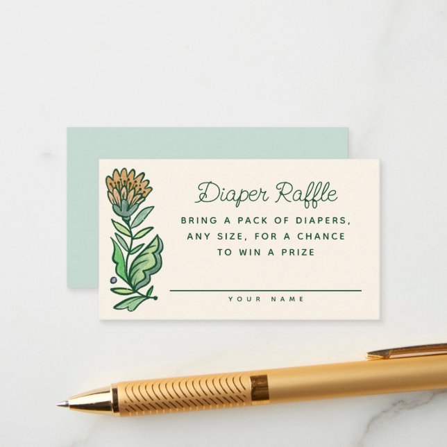 Skandinavisches Windendusche-Windeln-Raffel Begleitkarte (Vorderseite/Rückseite Beispiel)