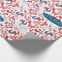 Skandinavisches Woodland Dei Winter Weihnachten Geschenkpapier