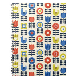 Skandinavisches Zeitschrift für Blumenspirale Notizblock