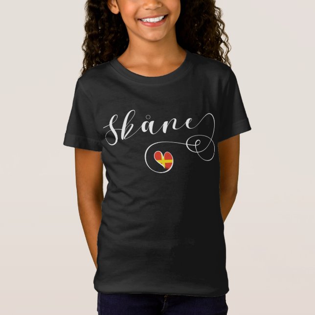 Skåne Flag Heart, Schweden, Scania T - Shirt (Vorderseite)