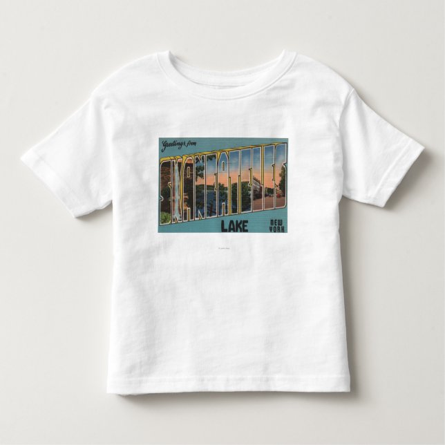 Skaneateles See, New York - große Buchstabe-Szenen Kleinkind T-shirt (Vorderseite)