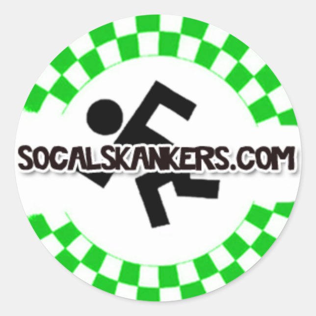 Skankin' (weiß) runder aufkleber (Vorderseite)