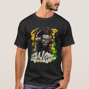Skanking Rastaman mit Kopfhörern Graffiti Style R T-Shirt