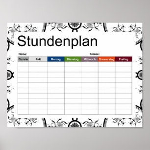 Skarabäus-Kachelreihenmuster Fahrplan Poster