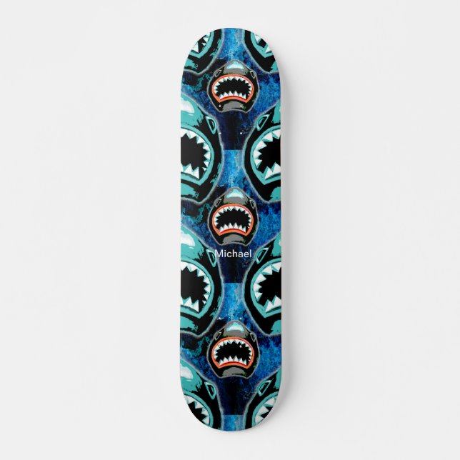 Skark Mania Funny Cartoon Illustration Skateboard (Vorne)