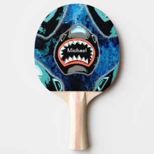 Skark Mania Funny Cartoon Illustration Tischtennis Schläger