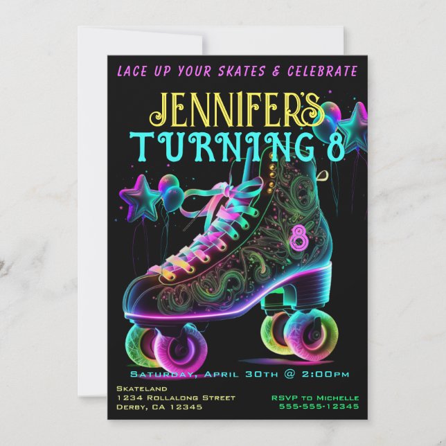 Skate Birthday Party Einladung (Vorderseite)