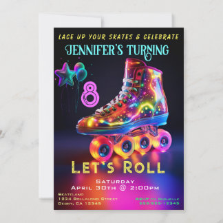 Skate Birthday Party Einladung