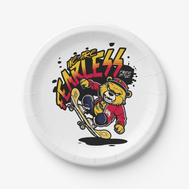 Skate Board Free Style Pappteller (Vorderseite)