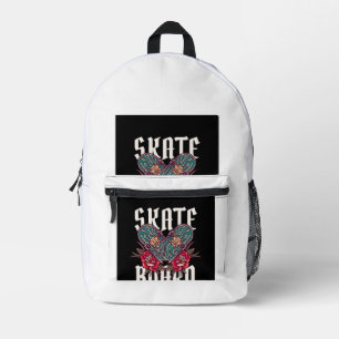 Skate Board Grafik White Rucksack