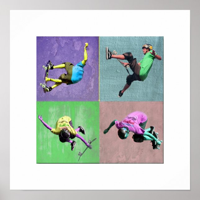 Skate Boarding Pop Art 2, Copyright Karen J Willia Poster (Vorne)