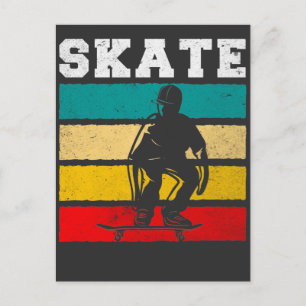 Skate Boy Skateboarding Kid Retro Postkarte