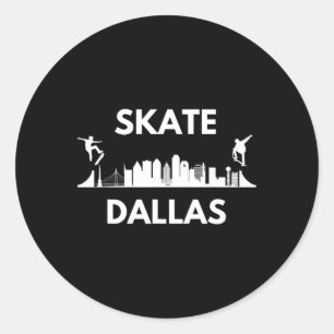 Skate Dallas Tx Skateboarding-Fans Dallas Skyline Runder Aufkleber
