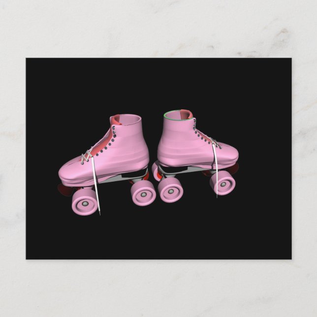 Skate der Hot-Pink-Rollen Postkarte (Vorderseite)