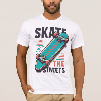 Skate der Straßen - dynamisches Skateboarddesign T-Shirt