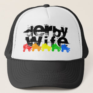 Skate derby Ehefrau Grunge Regenbogen Truckerkappe
