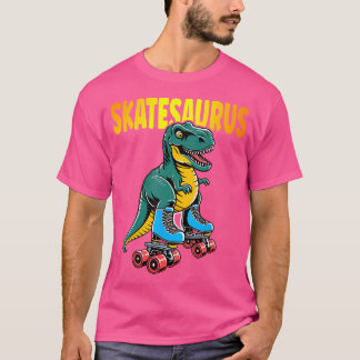 Skate Dinosaurier Roller Skaten Skatesaurus Roller T-Shirt
