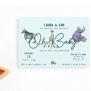 Skate Einladungen für Babydusche