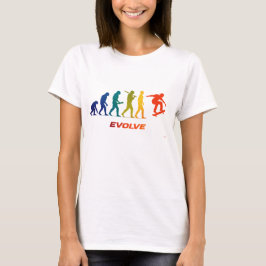Skate Evolution Silhouette Trick Design T-Shirt