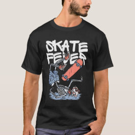 Skate-Fieber – Skeleton-Skater-Street-Art-Design T-Shirt