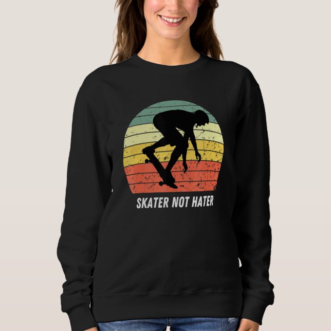 Skate hasst Pro-Skateboarder Sonnenuntergang Longb Sweatshirt (Vorderseite)