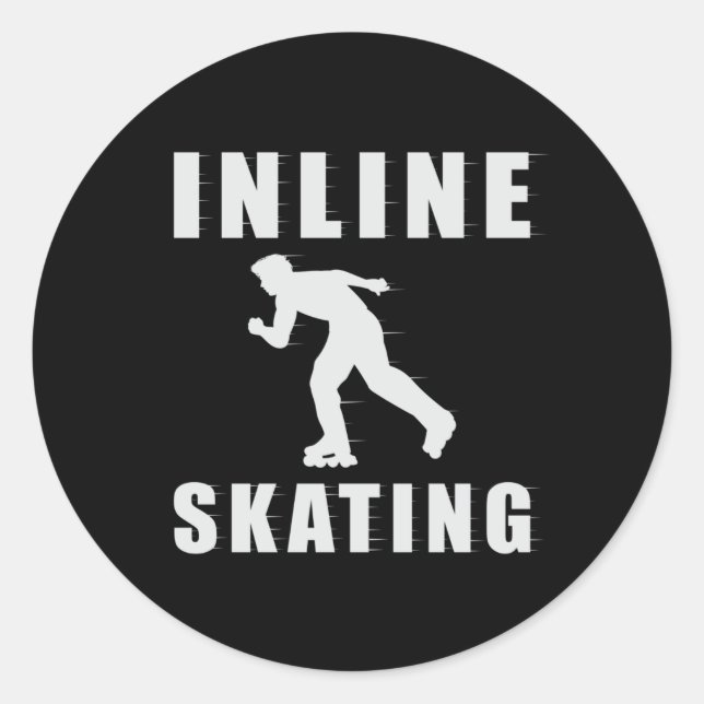 Skate Inline Skaten Skater Inliner Funny Geschenk Runder Aufkleber (Vorderseite)