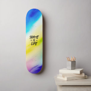 Skate ist das Life Watercolor Spring Skateboard
