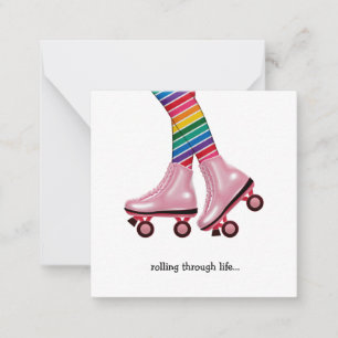 Skate mit Regenbogensocken Mitteilungskarte