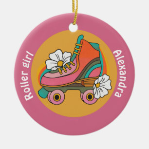 Skate mit Rollen lieben rosa Kinder Ornament