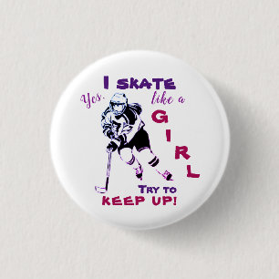 Skate mögen einen Mädchenknopf, lila Button