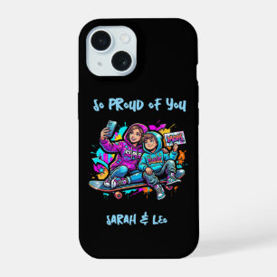 Skate Mom & Son Glänzendes Tough iPhone Case 15 Hülle