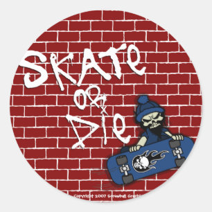 Skate oder Die Aufkleber
