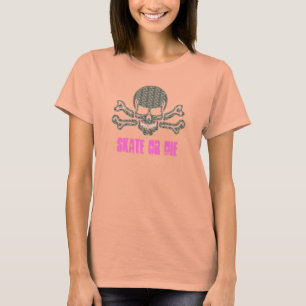 Skate oder die Felsen Texturschädel T-Shirt