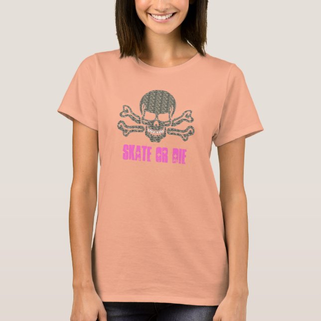 Skate oder die Felsschädel T-Shirt (Vorderseite)