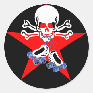 Skate oder die mit Hammerstar Runder Aufkleber