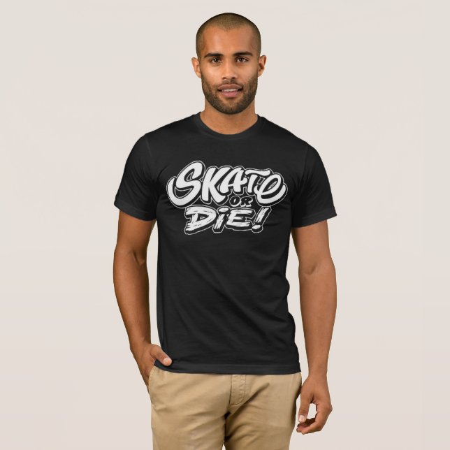 Skate oder Die - Retro-Typografie T-Shirt (Vorne ganz)