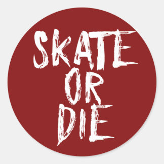 Skate oder Die, Roller Derby-Design Runder Aufkleber