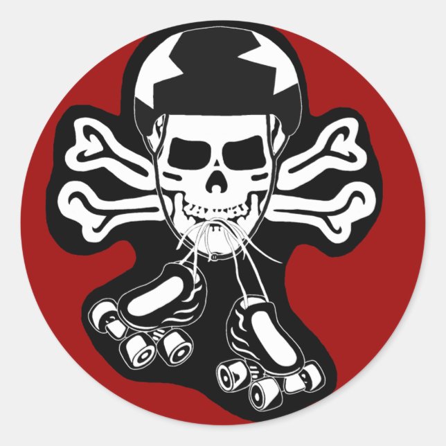 Skate oder die runder aufkleber (Vorderseite)