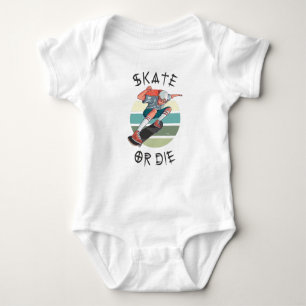 Skate oder die Skateboarder Boy Baby Strampler