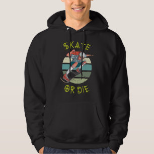 Skate oder die Skateboarder Boy Hoodie
