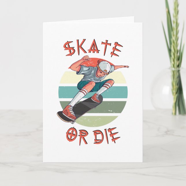 Skate oder die Skateboarder Boy Karte (Vorderseite)