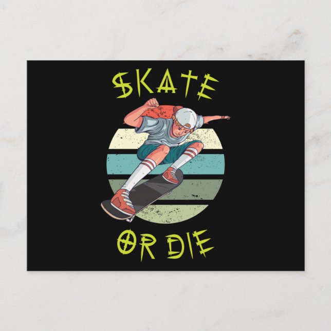 Skate oder die Skateboarder Boy Postkarte (Vorderseite)