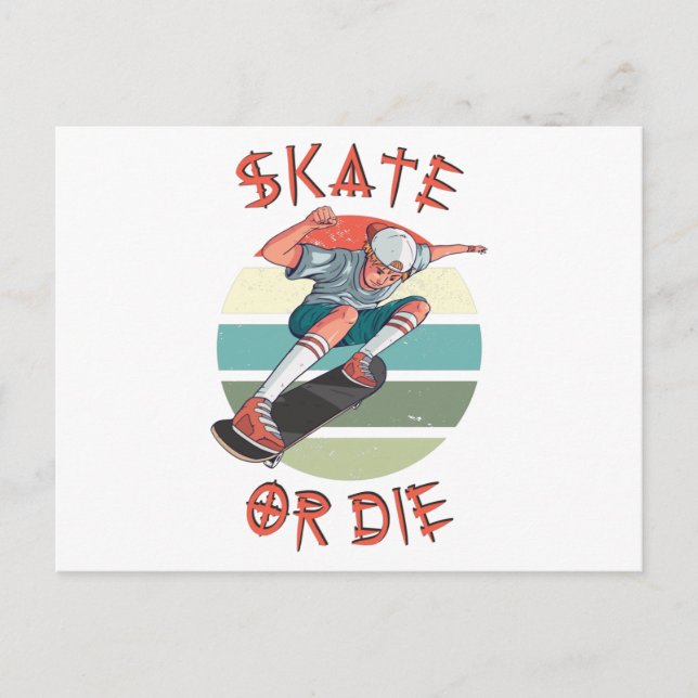 Skate oder die Skateboarder Boy Postkarte (Vorderseite)