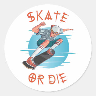 Skate oder die Skateboarder Boy Square Sticker
