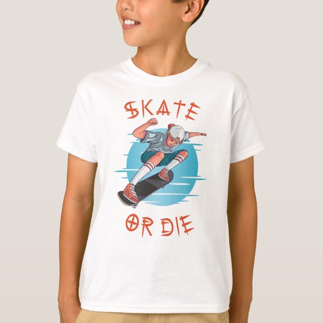 Skate oder die Skateboarder Boy T-Shirt (Vorderseite)