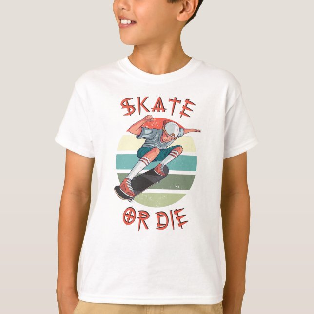 Skate oder die Skateboarder Boy T-Shirt (Vorderseite)